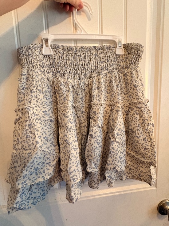 Sienna Sky Dresses & Skirts - Sienna Sky Blue and White Floral Smocked Tiered Mini Skirt